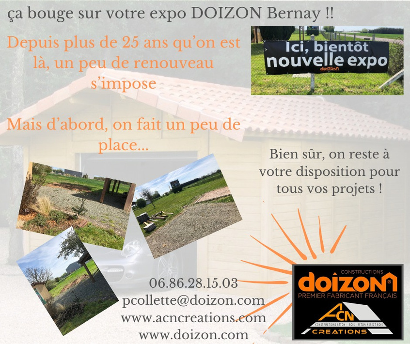 construction garage béton, béton aspect bois, auvent, abri de jardin, expo DOIZON Bernay Eure